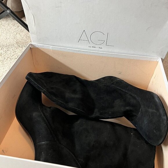 AGL Attilio Giusti Leombruni Michelle Black Leather Ankle Bootie Size 37 NWB - Picture 5 of 12